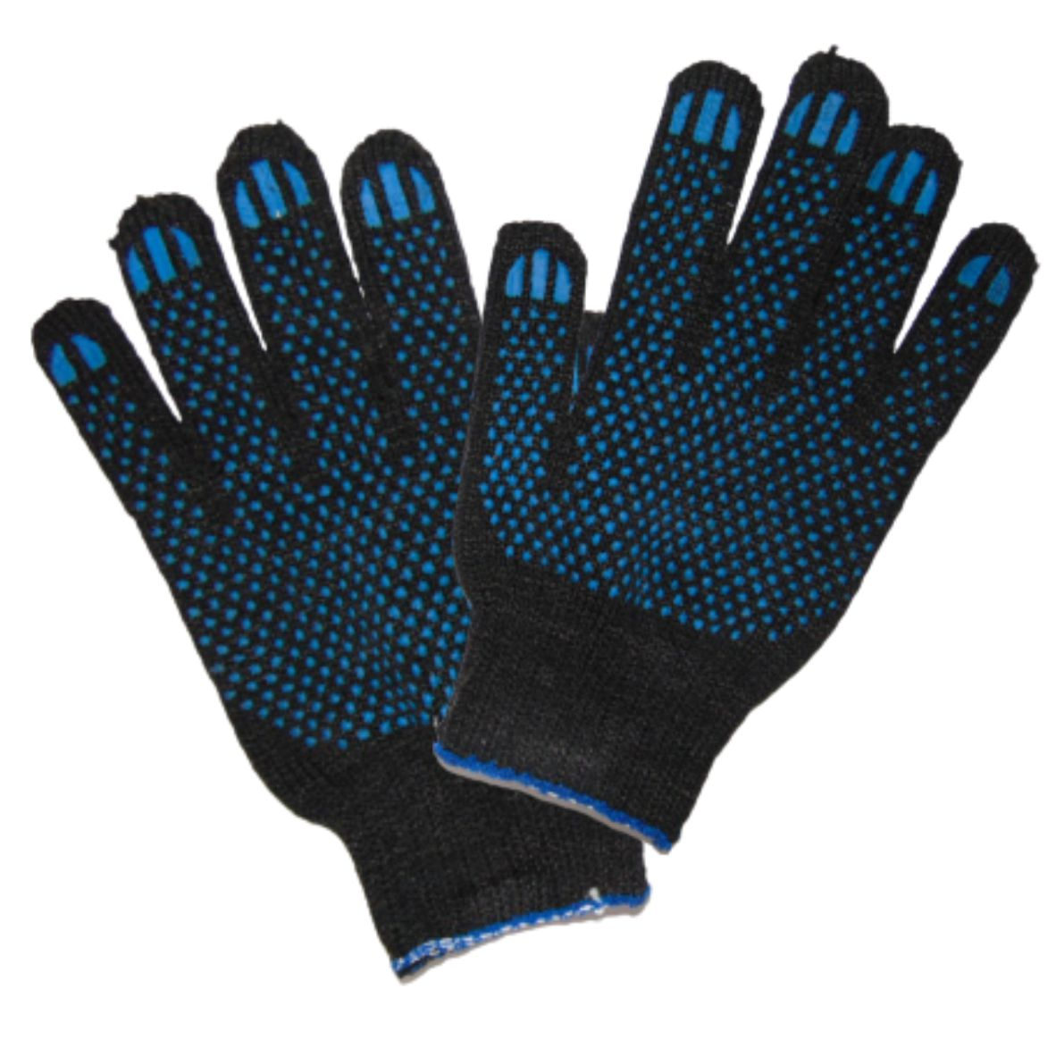 Перчатки х/б черные с пвх точками