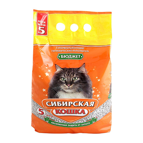Наполнитель Сибирская Кошка Бюджет впитывающий,5л