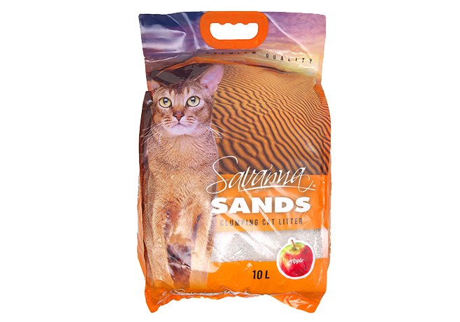 Наполнитель SAVANNA SANDS комкующийся яблоко,10л